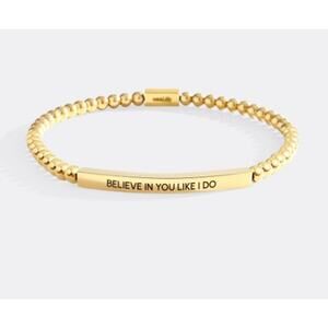 Mint & Lilly Believe in You Like I Do Beaded Bracelet*18K over Stainless*6.5"